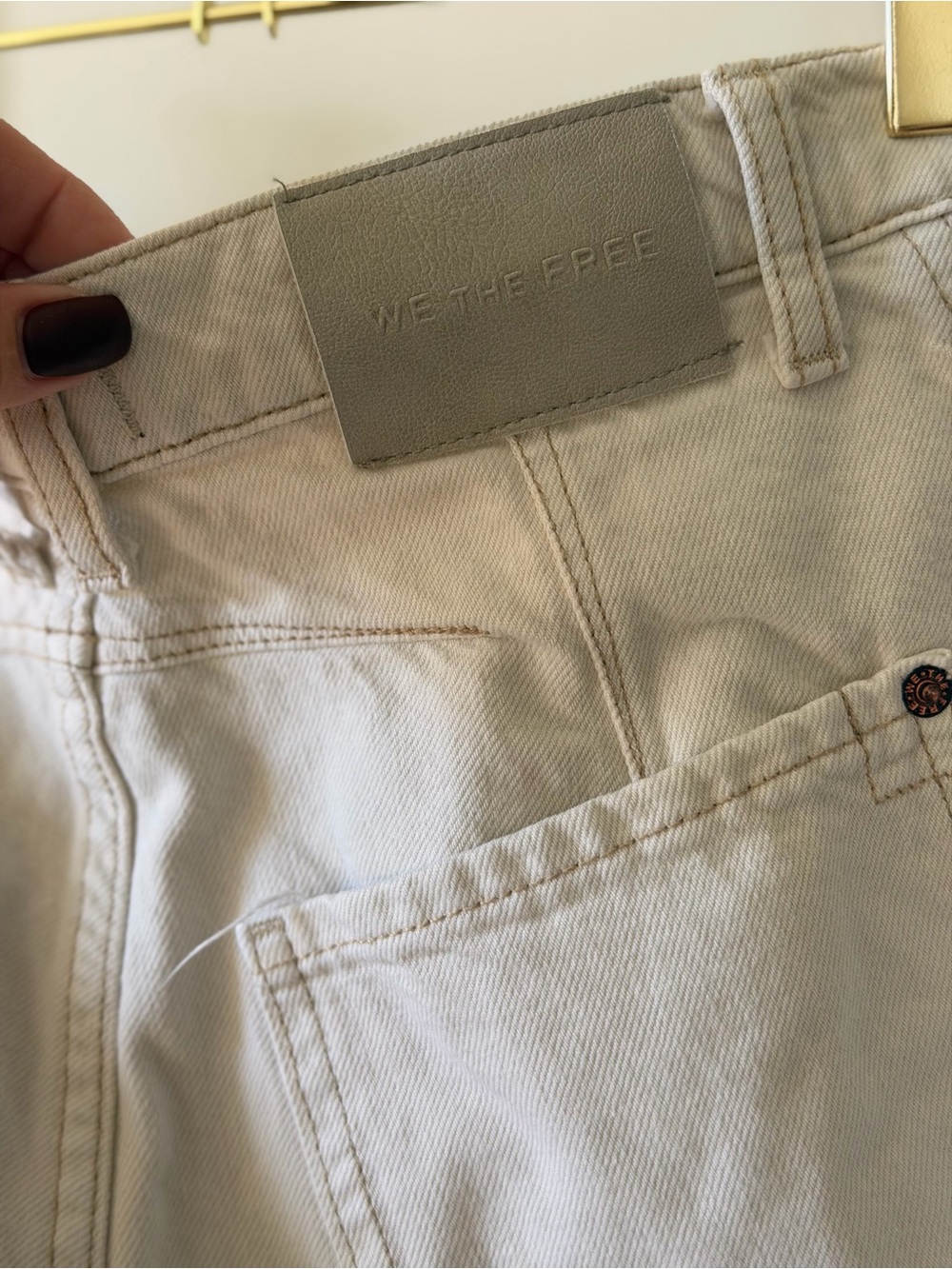 Free People We The Free Light Cream Wide-Leg Crop Pants - Picture 7 of 9